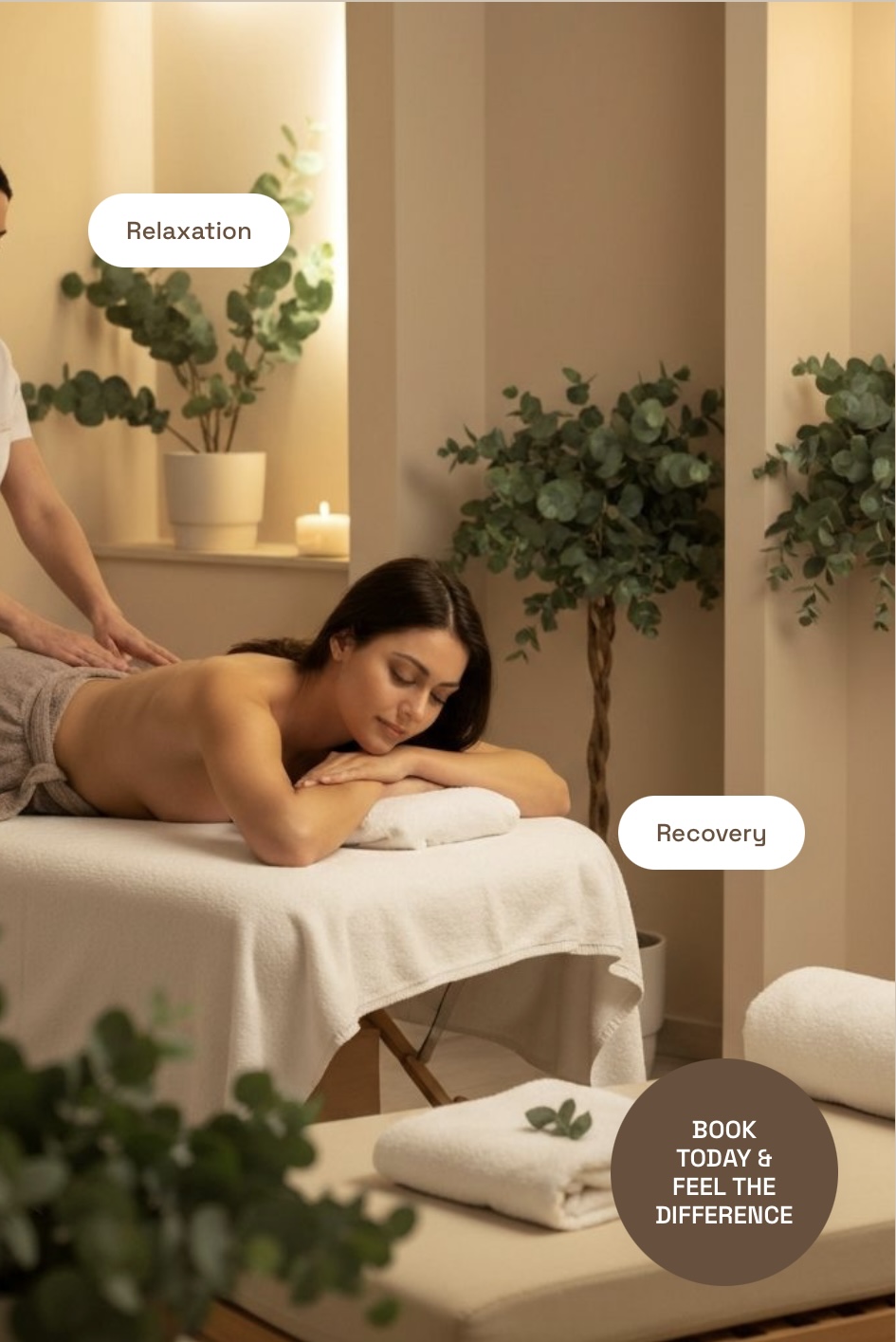 Rejuvenate Recovery Room treatment space with a black massage table